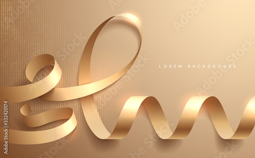 Gold ribbon luxury template background