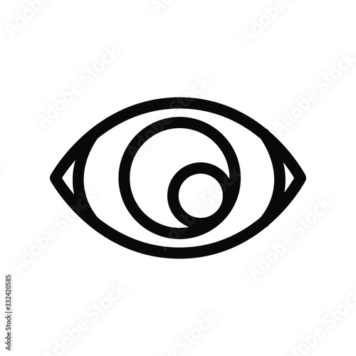 Eye icon vector , template logo emblem isolated illustration , outline solid background white