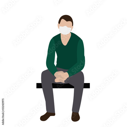 man sitting in medical masks
