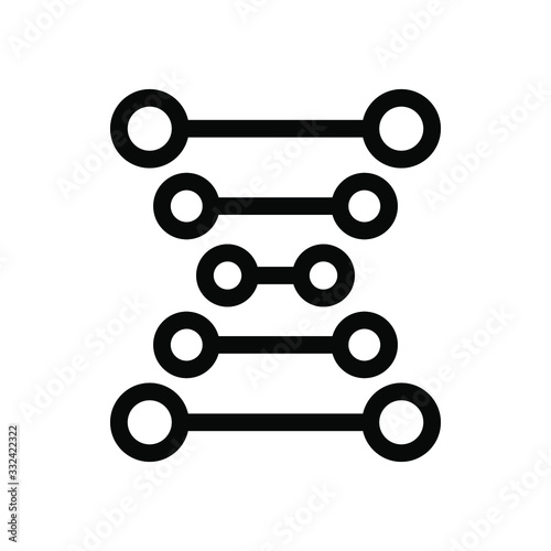 DNA icon , science vector illusration emblem isolated , template logo , outline solid background white