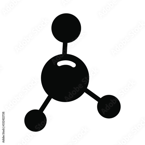 Atom icon , neutron dna vector emblem isolated illustration, science template logo , outline solid background white