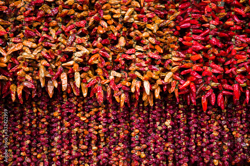 Red chilli peppers on the m...