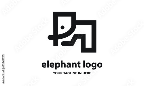 The concept of modern Simple elephant logo design is easy to remember	
