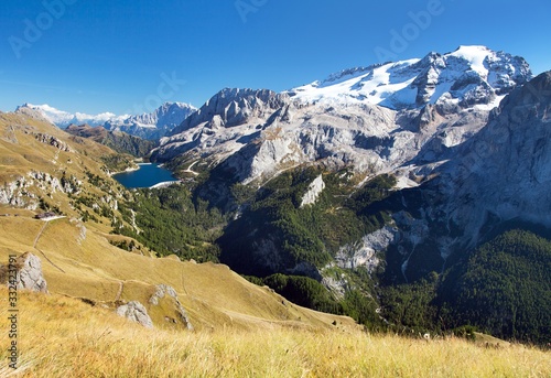 Marmolada, the highest mount of Alps Dolomites mountains