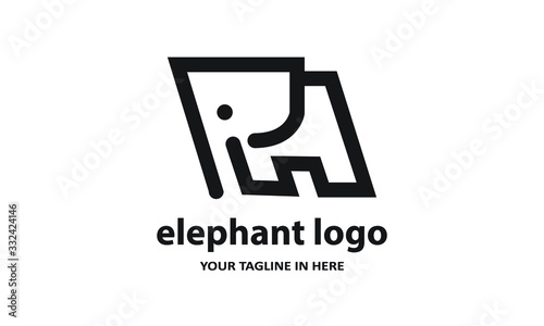 The concept of modern Simple elephant logo design is easy to remember 