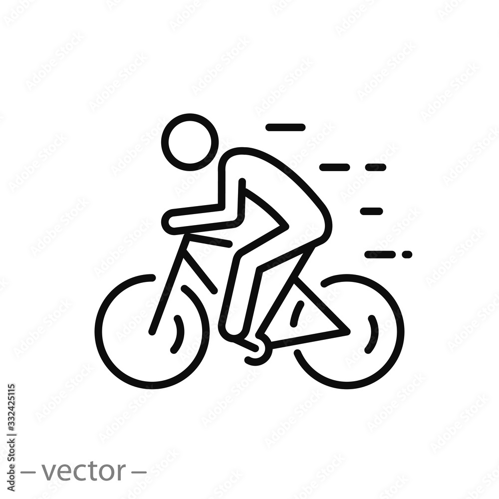biker icon, ride bicycle, concept travel and tourism, mountain cyclist