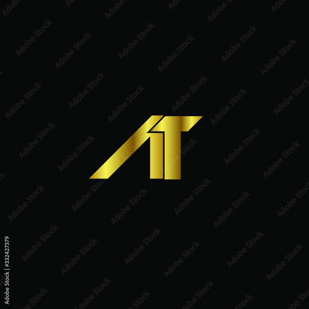 Creative Professional Trendy and Minimal Letter AT Logo Design in Black and Gold Color , Initial Based Alphabet Icon Logo in Editable Vector Format Creative Professional Trendy and Minimal Letter AT Logo Design in Black and Gold Color , Initial Based Alphabet Icon Logo in Editable Vector Format