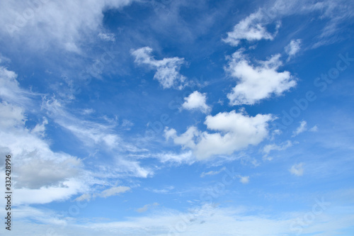 Partly cloudy in deep blue sky like a heaven.