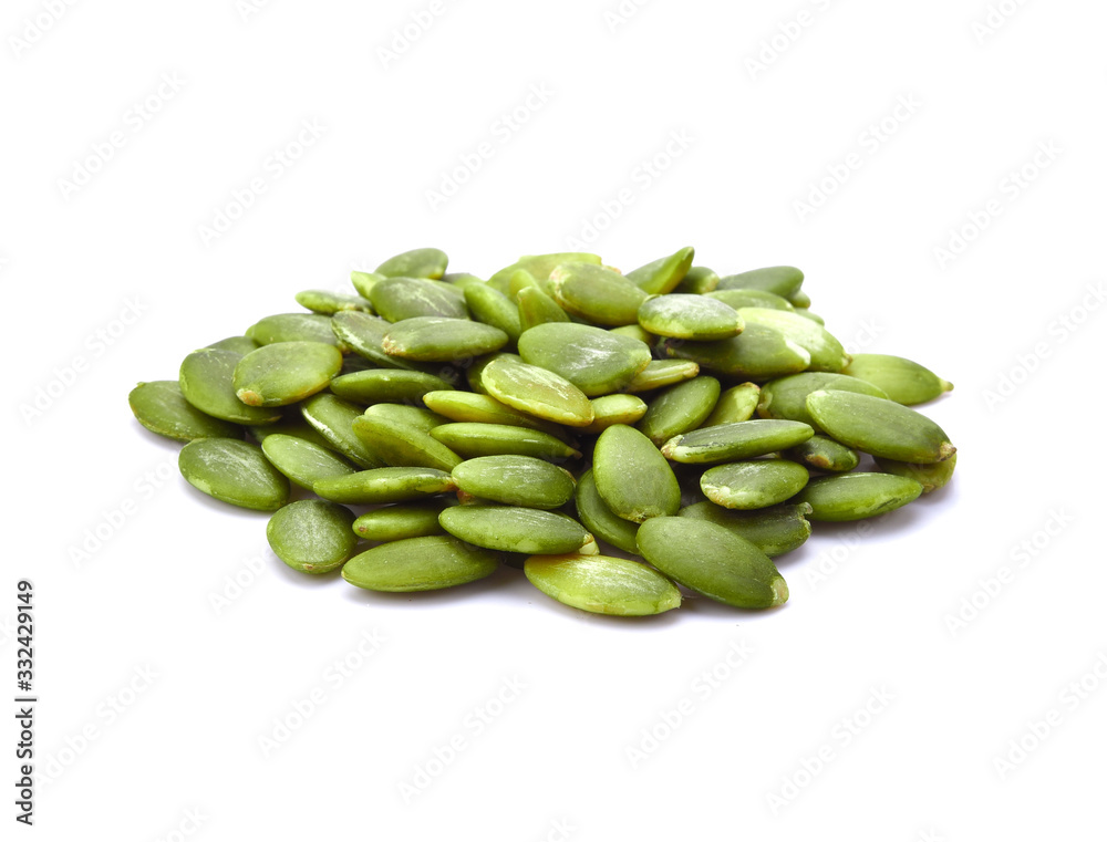Pumpkin seeds on a white background Pumpkin seeds on a white background