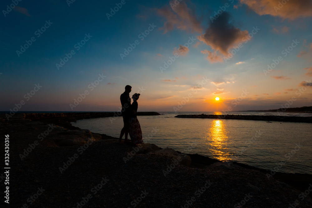 Couple during sunset Side Turkey Couple during sunset Side Turkey
