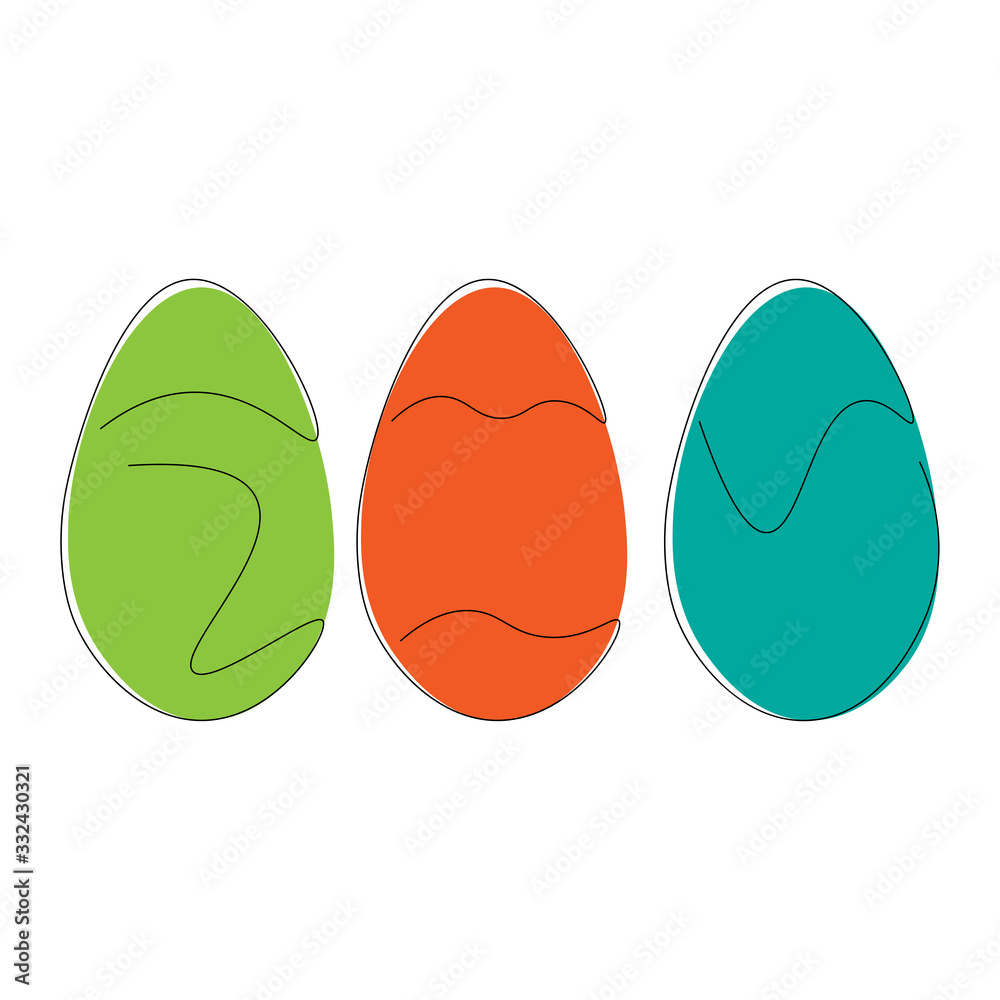 Easter eggs on white background, vector illustration Easter eggs on white background, vector illustration