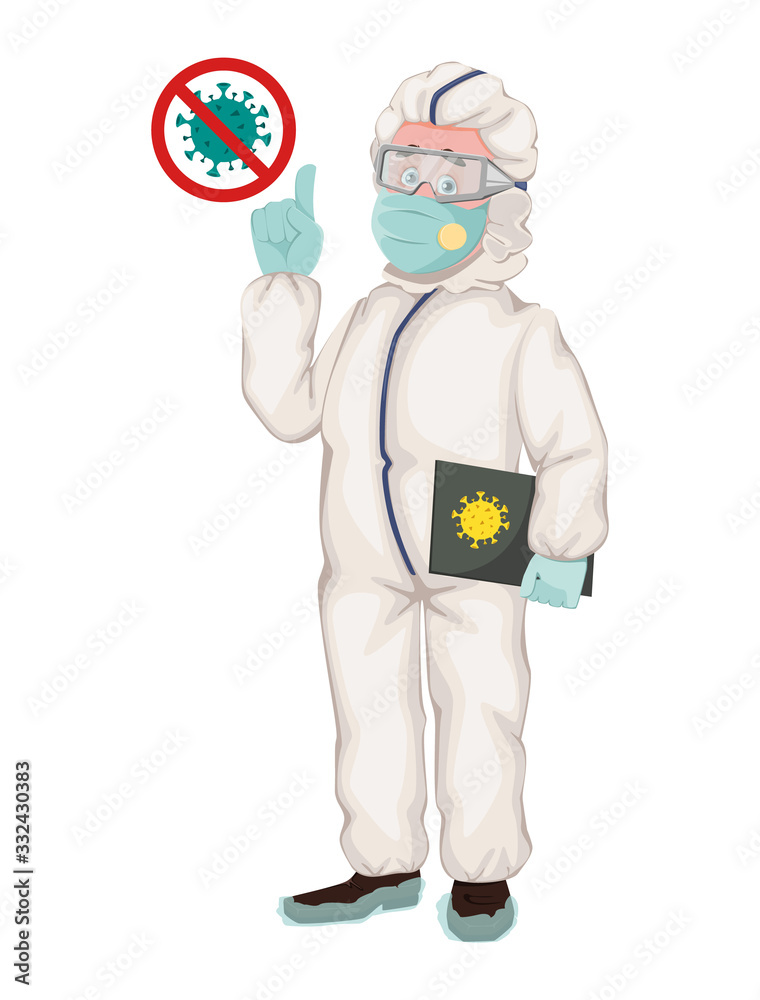 Disease control experts in protective work wear