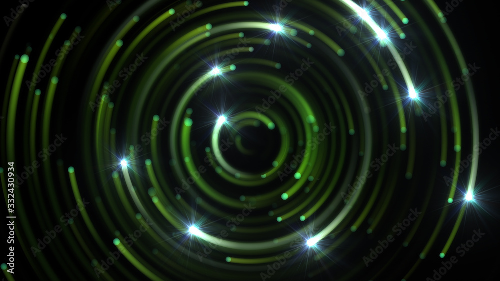 illumination neon space star particle flash light 3D illustration abstract background