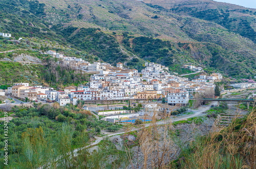 Panoramic View of "Torvizcon" in the famous "Alpujarra". Granada. Spain.