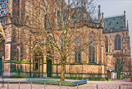 Fragment of Linz New Cathedral in Linz of Austria