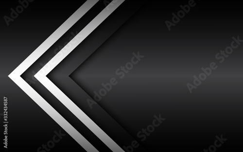 Black and white overlayed arrows, abstract modern vector background with place for your text, material design, abstract widescreen background
