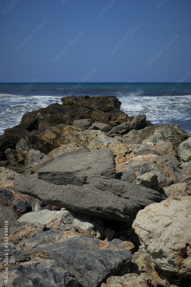 Stony pier on the mediterranean sea Stony pier on the mediterranean sea