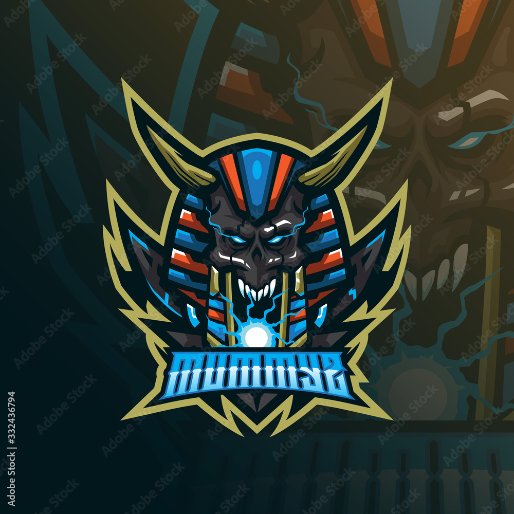 mummy mascot logo design vector with modern illustration concept style for badge, emblem and tshirt printing. skull mummy illustration. mummy mascot logo design vector with modern illustration concept style for badge, emblem and tshirt printing. skull mummy illustration.
