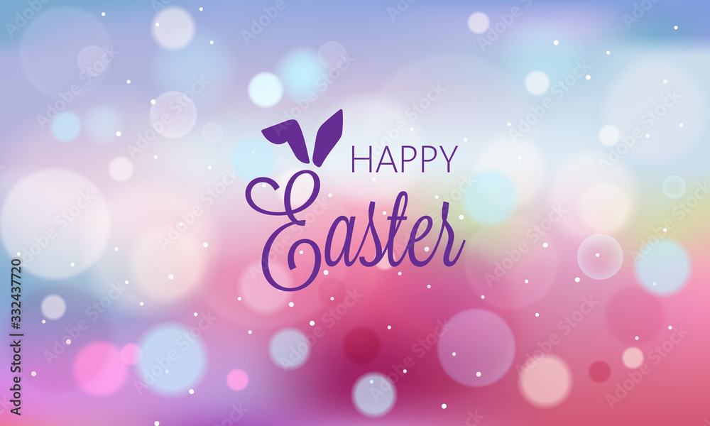 Happy easter abstract banner with blurry background and bokeh style shapes Happy easter abstract banner with blurry background and bokeh style shapes
