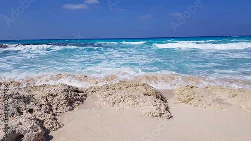 Sun set on the beach in Egypt north coast / dahab / hurgada / sharm el sheikh / taba / alexandria  - best place for vacation under umbrella  - holiday relaxation beach sand inspiration happiness  tan.