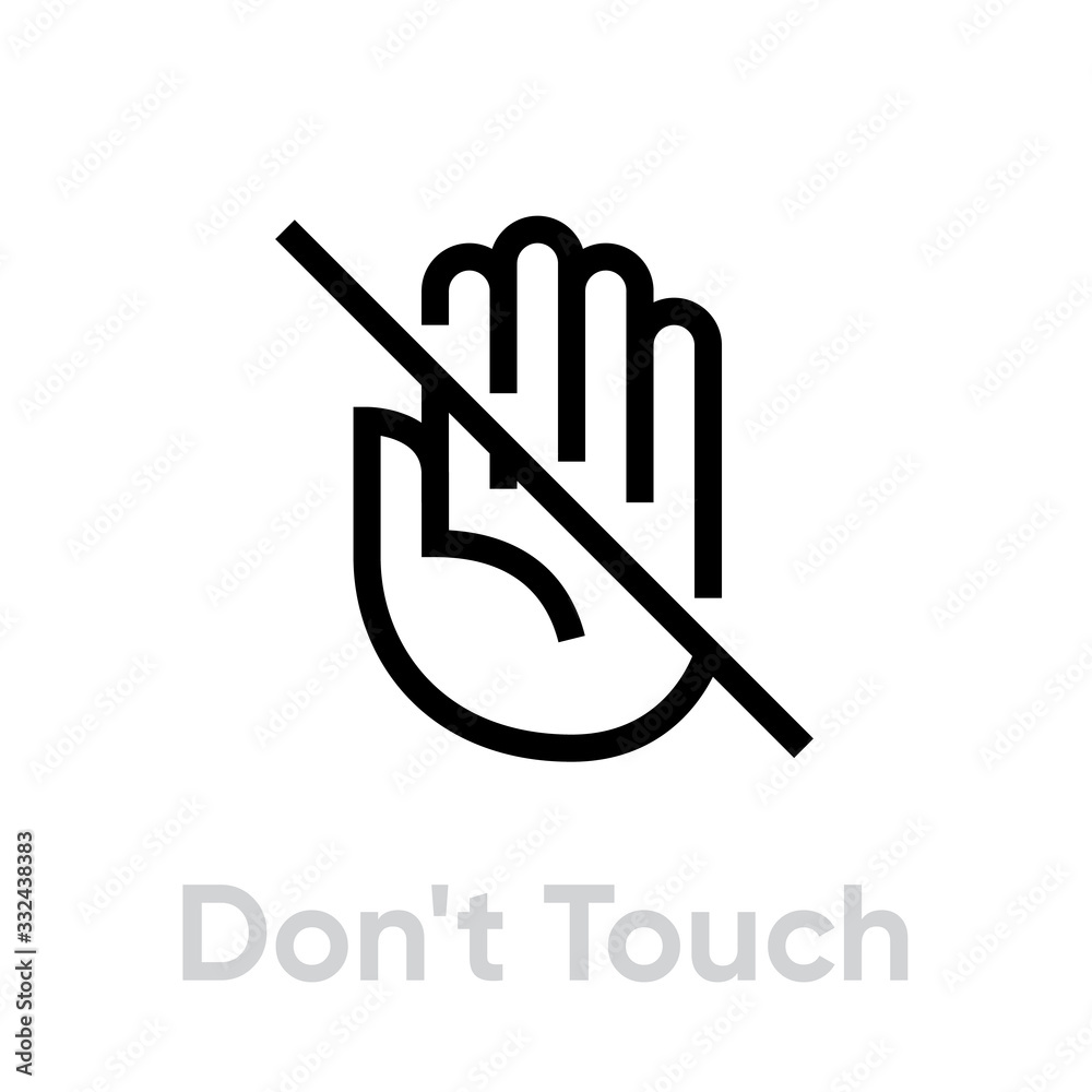 Don't Touch icon. Editable Vector Outline. Stock Vector | Adobe Stock