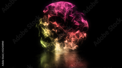 3D rendering of an abstract globe, sphere in space in the form of plexus © Vitaly