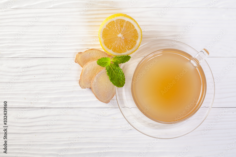 Ginger and lemon fresh cocktail, immunotherapy drink Ginger and lemon fresh cocktail, immunotherapy drink