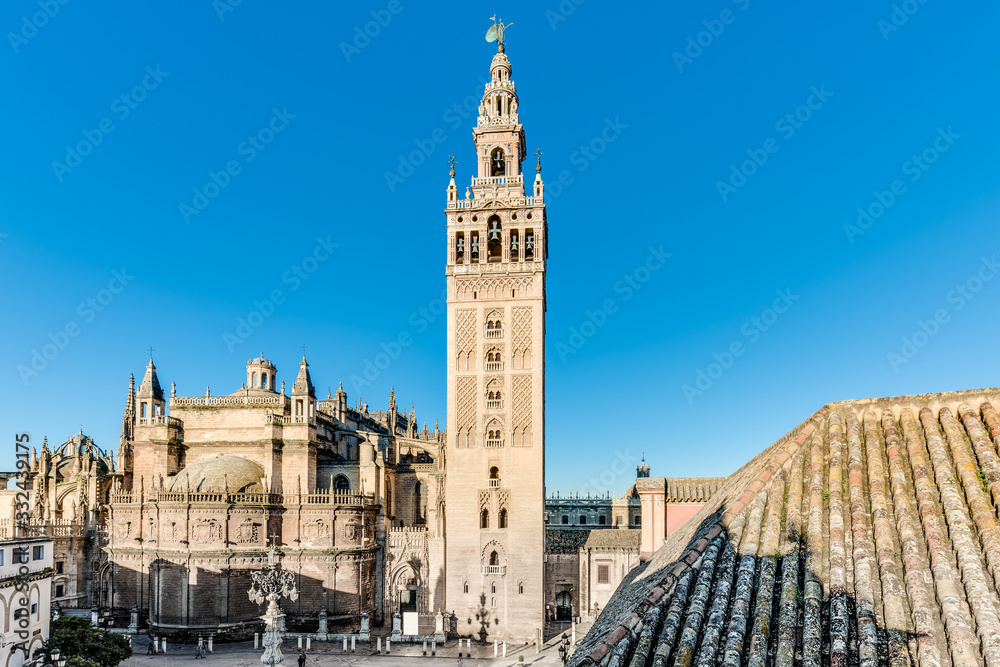 Giralda in the city of Seville in Andalusia, Spain.
