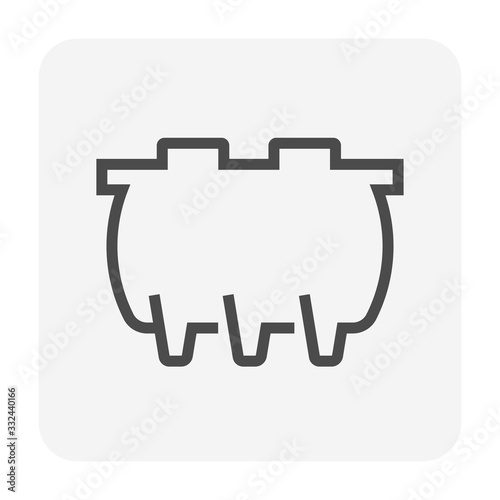Septic tank vector icon. That sanitation equipment part of drainage system for installation or construction in underground for sewage or wastewater treatment by bacteria for home toilet and bathroom.