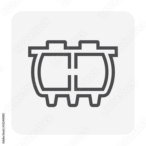 Septic tank vector icon. That sanitation equipment part of drainage system for installation or construction in underground for sewage or wastewater treatment by bacteria for home toilet and bathroom.
