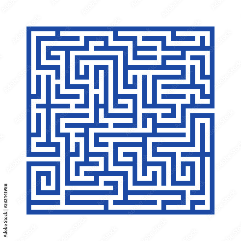 Labyrinth game. Isolated square maze with solution. Vector pattern. Education for preschool or school children. Labyrinth game. Isolated square maze with solution. Vector pattern. Education for preschool or school children.