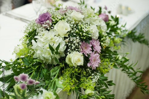 Wedding Table Decoration Green Purple White