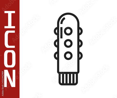 Black line Dildo vibrator for sex games icon isolated on white background. Sex toy for adult. Vaginal exercise machines for intimate. Vector Illustration