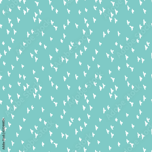 Birds Silhouettes Vector Seamless Pattern. Flying Pigeons background