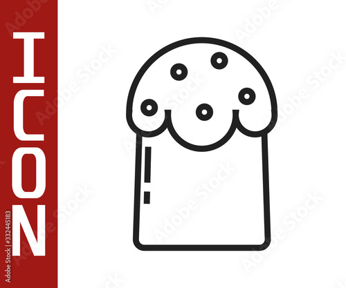 Black line Easter cake icon isolated on white background. Happy Easter. Vector Illustration