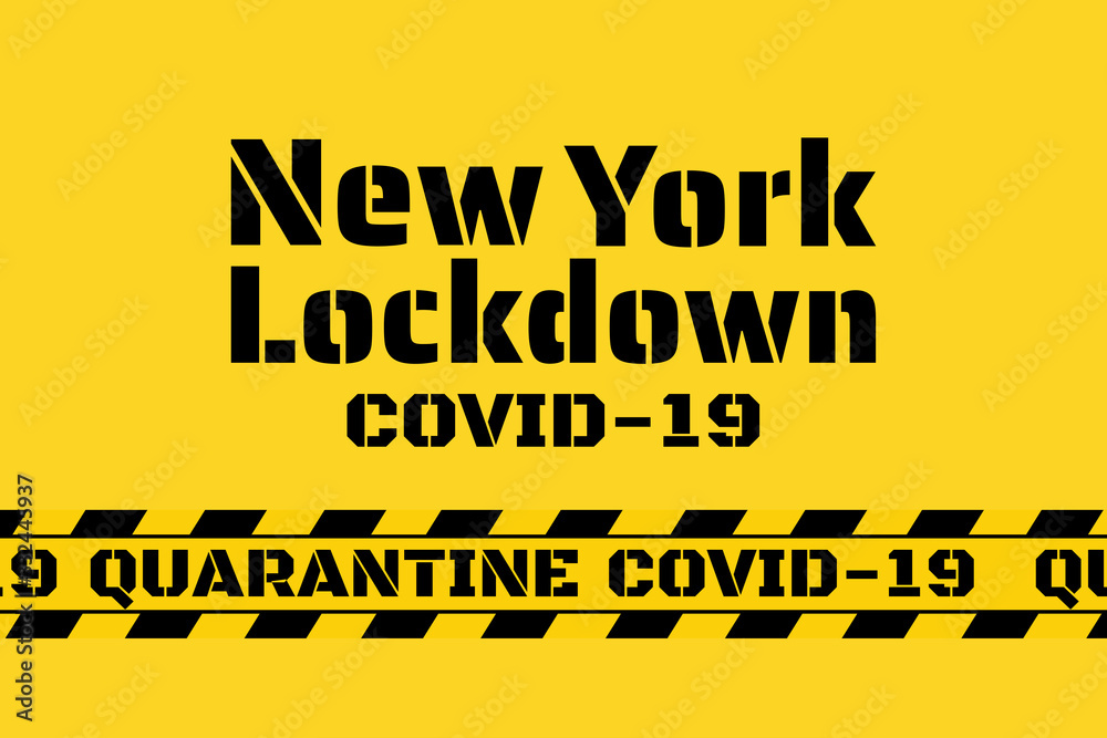 New York City - quarantine, lockdown and and social distancing concept. Stay home. COVID-19 coronavirus. Template for background, banner, poster with text inscription. Vector EPS10 illustration.