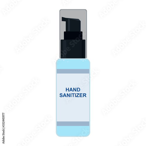 Hand sanitizer with spray. Skin care, wash and protection. Vector illustration.