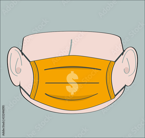 Hoarding  blue medical face mask. Concept of stop Covid 19 or Wuhan Novel coronavirus outbreak