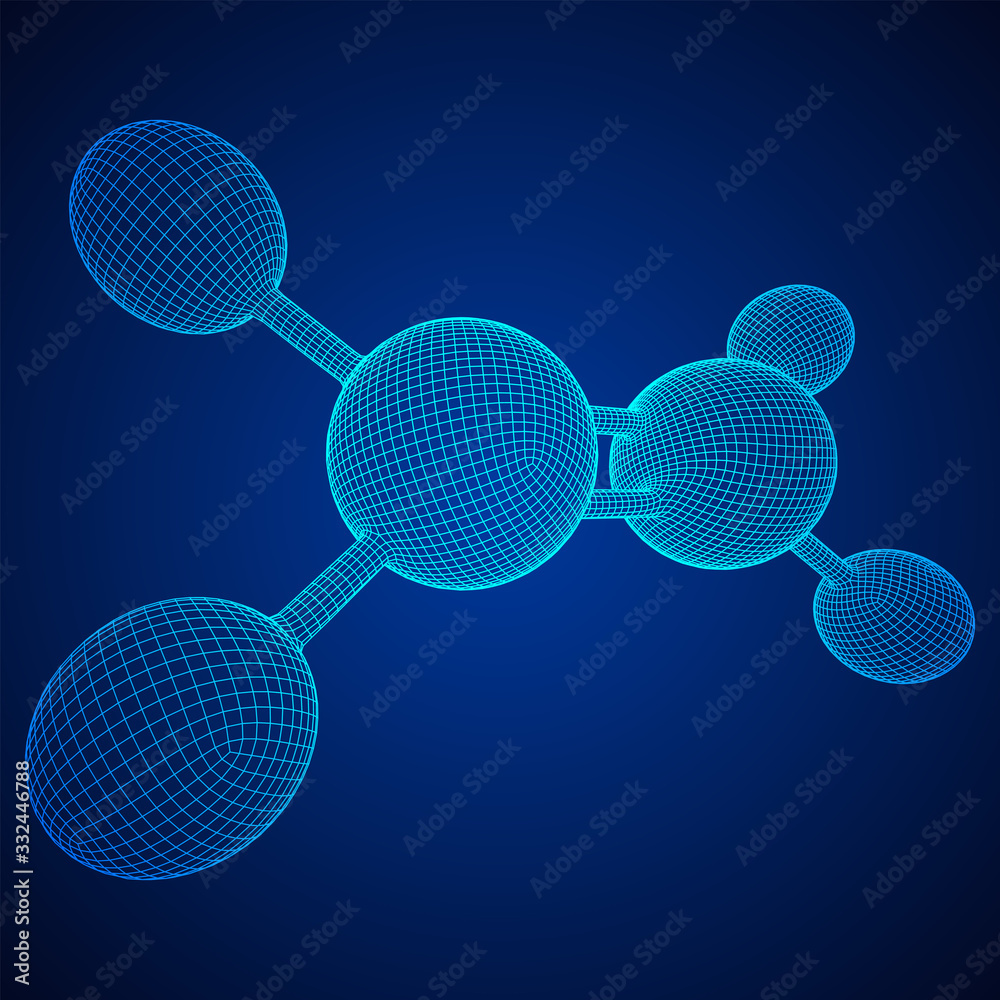 Ethylene ethene molecule. Used in production of polyethylene. Plant ...