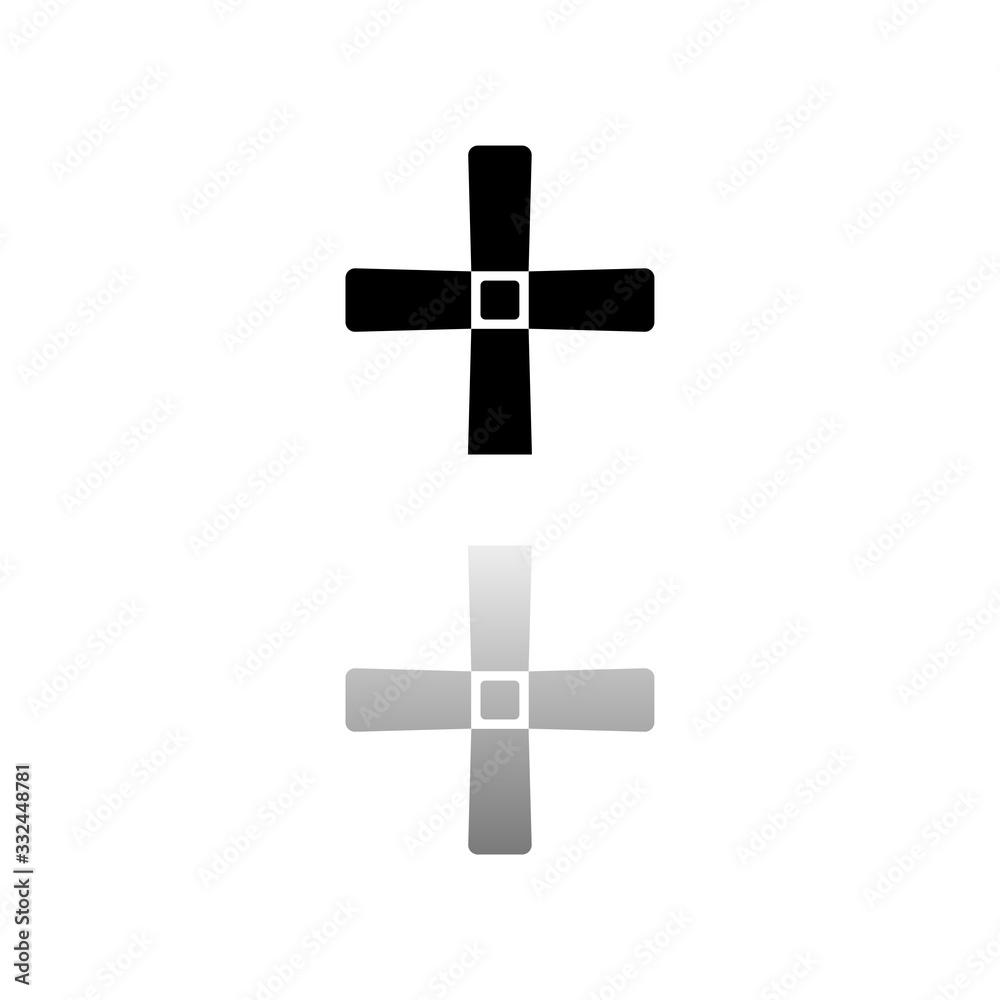 Obraz premium Halloween Grave Cross icon flat