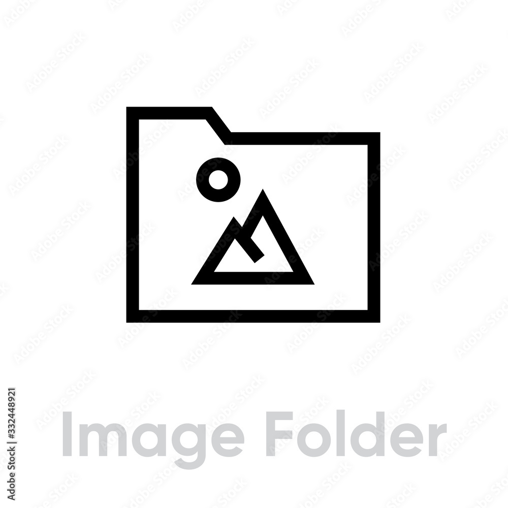 Image folder picture icon. Editable line vector. Image folder picture icon. Editable line vector.