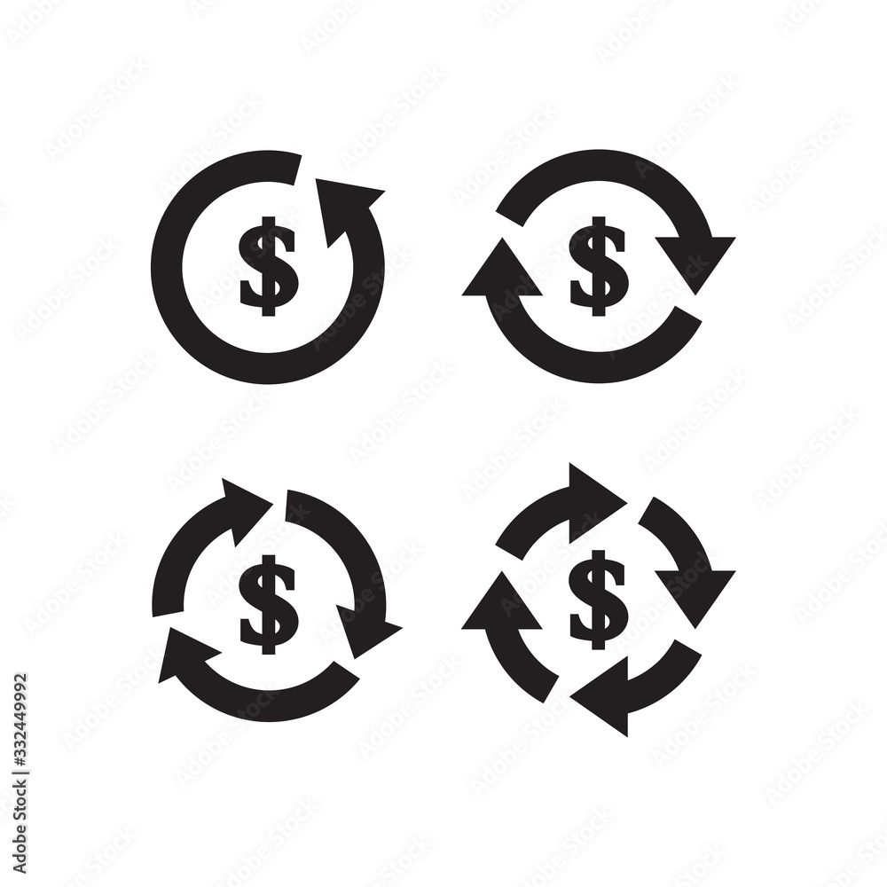 Currency exchange icon on white background. Currency exchange icon on white background.