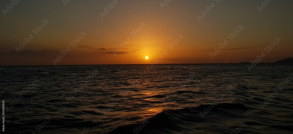 Sunset in the middle of sea 2