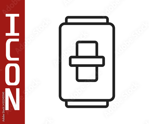 Black line Electric light switch icon isolated on white background. On and Off icon. Dimmer light switch sign. Concept of energy saving. Vector Illustration