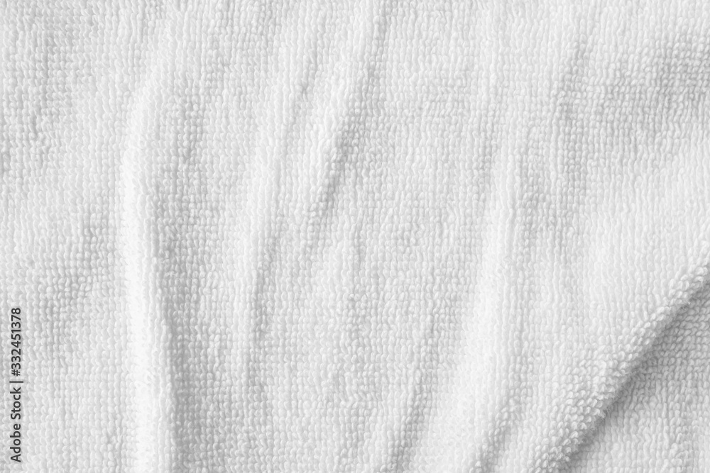 Closeup white cotton towel texture abstract background