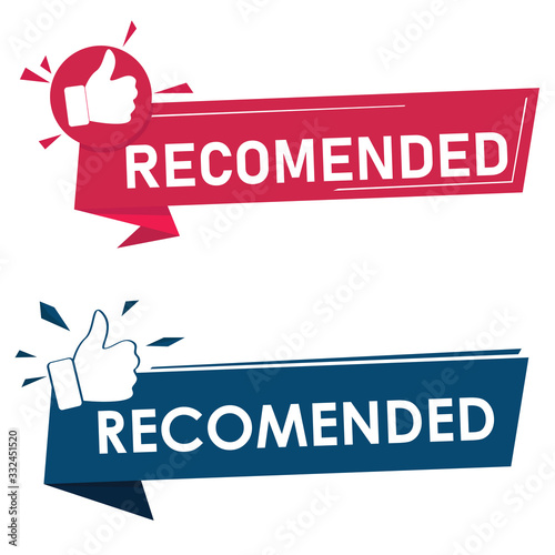 Recomended sign word concept with like icon