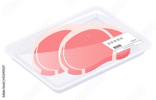 豚肉_ロース_トレー_イラスト