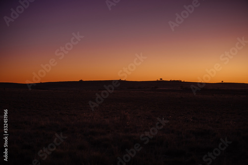 sunset in farm