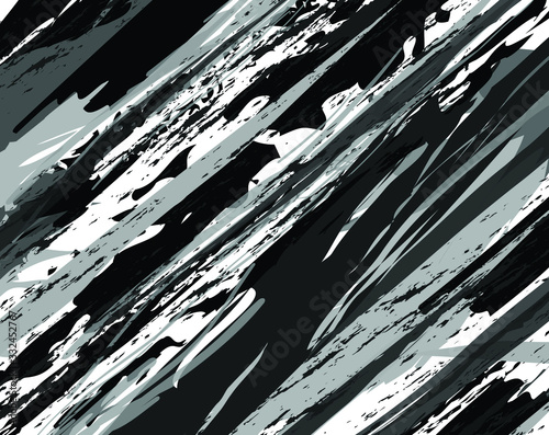  Abstract background with optical illusion wave. Black and white horizontal lines with wavy distortion effect for prints, web pages, template, posters, monochrome backgrounds and pattern