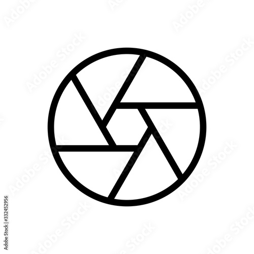 Camera shutter outline icon isolated. Symbol, logo illustration for mobile concept and web design.